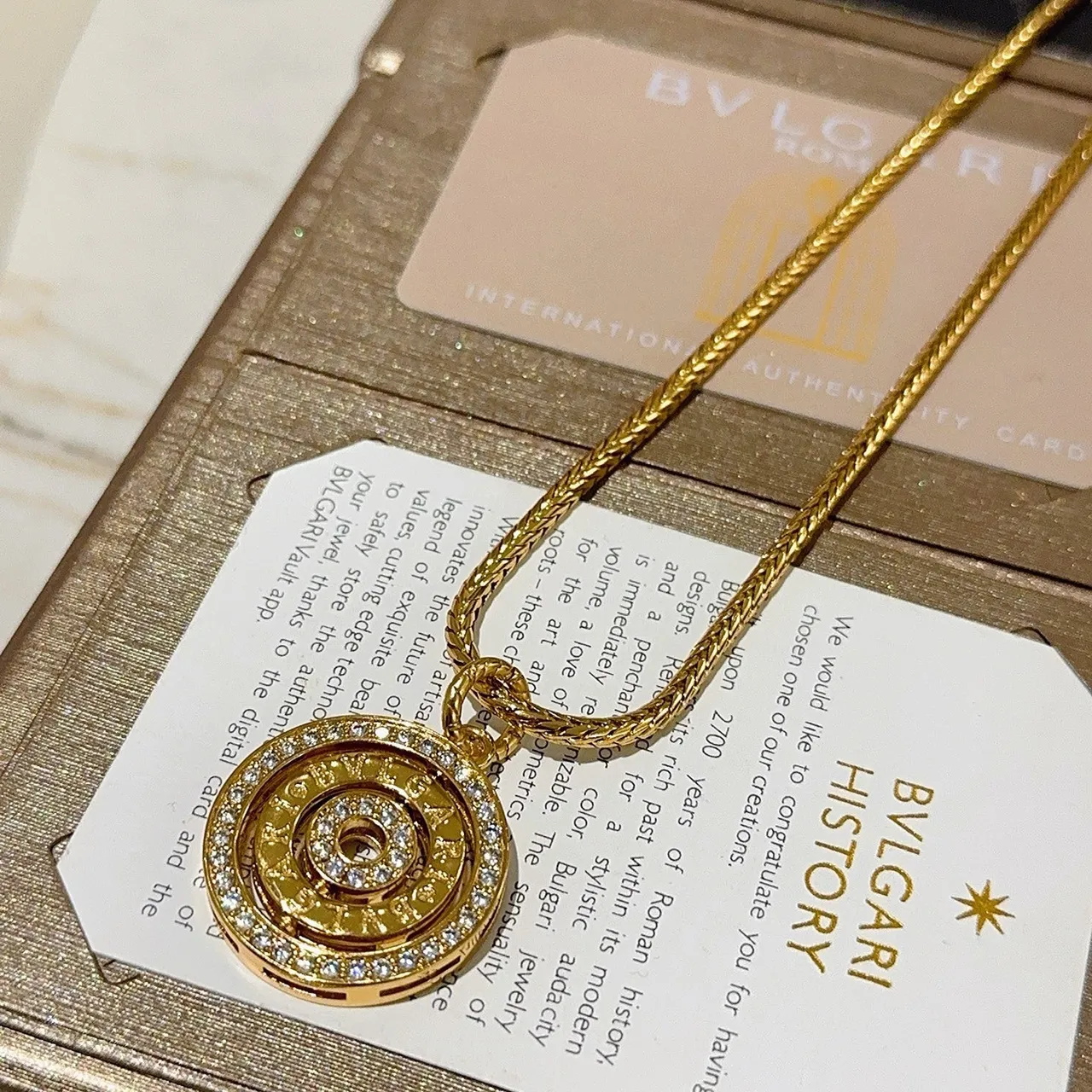 Bvlgari Gold Silver Braided Chain Multi-Tiered Spiral Pendant Necklace 3