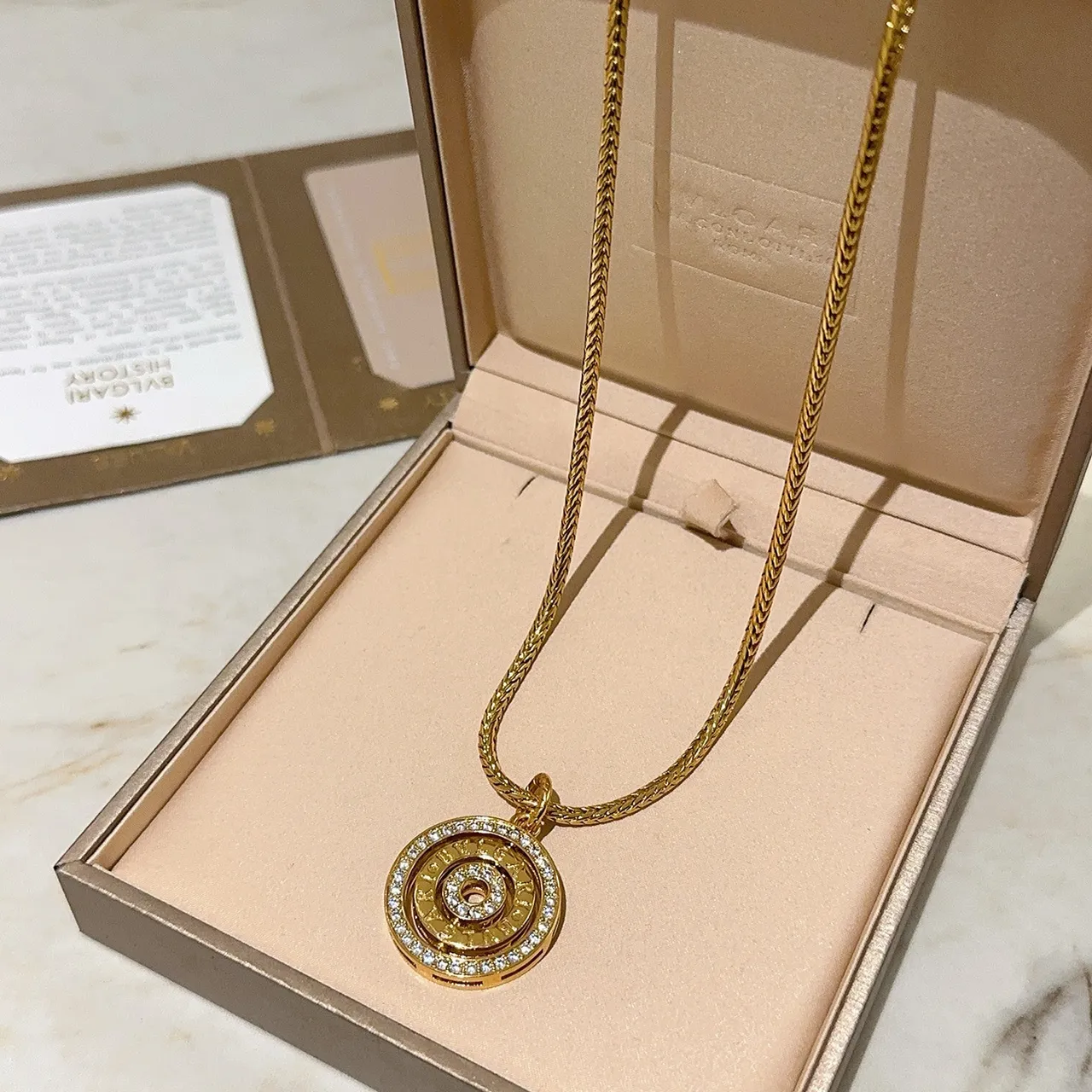 Bvlgari Gold Silver Braided Chain Multi-Tiered Spiral Pendant Necklace 6