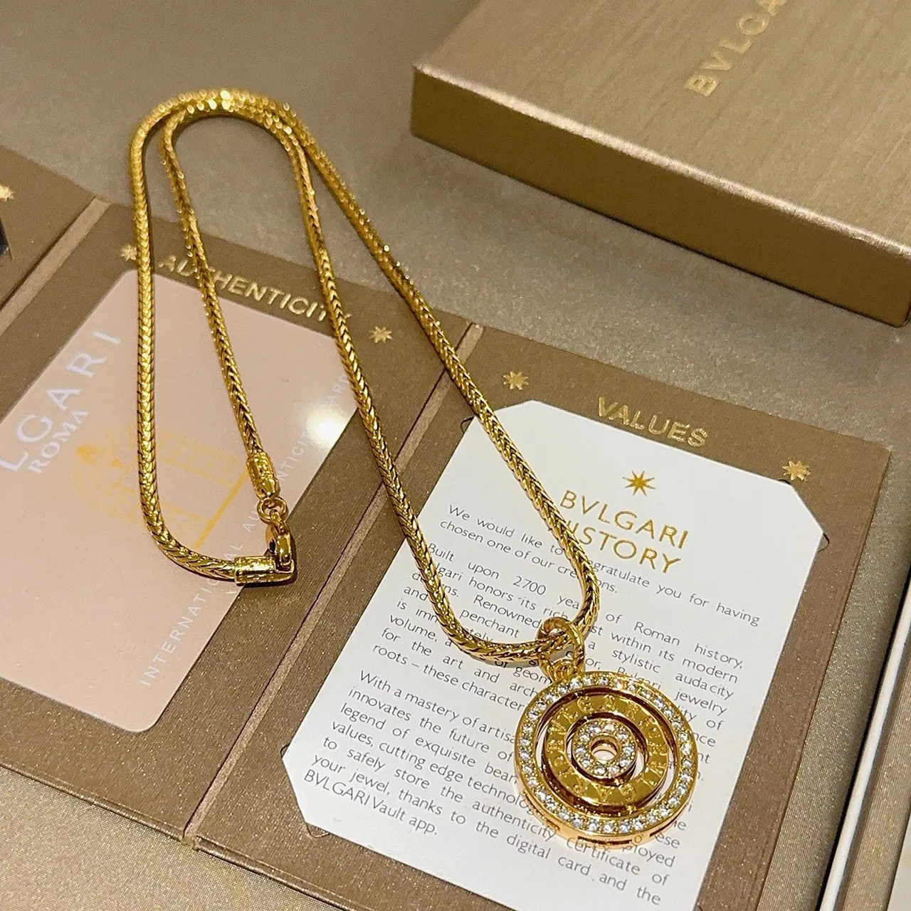 Bvlgari Gold Silver Braided Chain Multi-Tiered Spiral Pendant Necklace 7