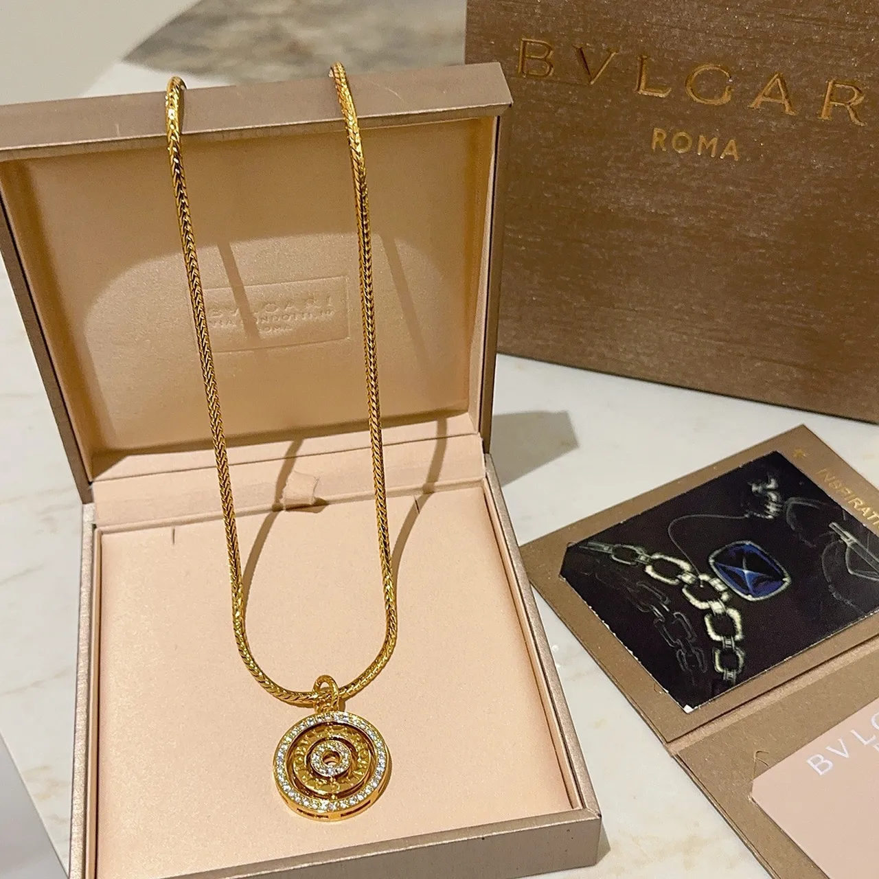 Bvlgari Gold Silver Braided Chain Multi-Tiered Spiral Pendant Necklace 9