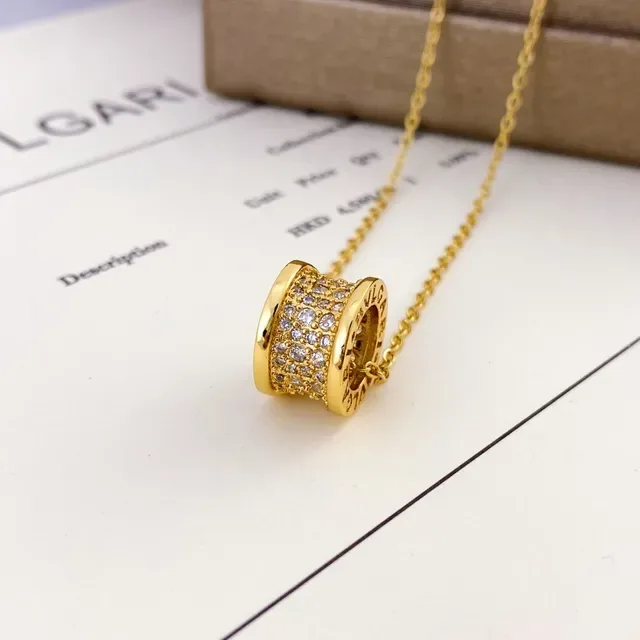 Bvlgari সোনা রুপা গোলাকার ব্যারেল চার্ম পাভে সেট ক্রিস্টাল হার 2