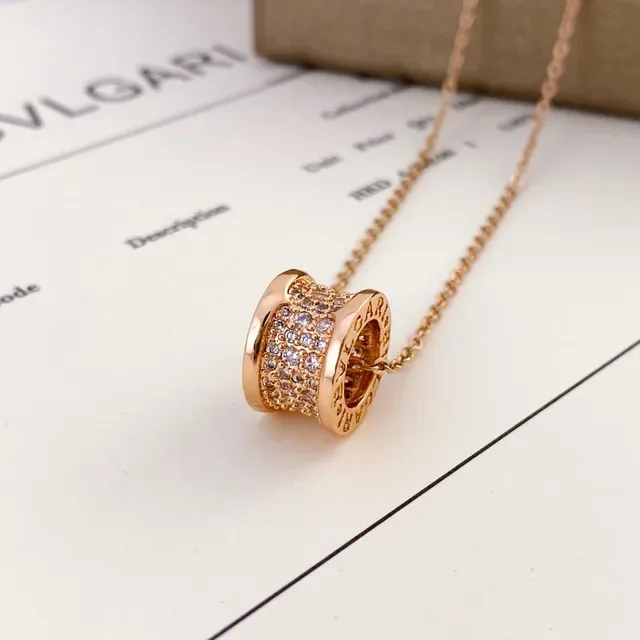 Bvlgari সোনা রুপা গোলাকার ব্যারেল চার্ম পাভে সেট ক্রিস্টাল হার 4