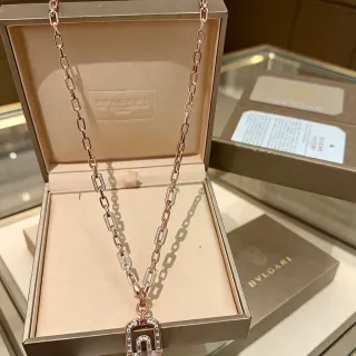Bvlgari Gold Transparent Rose Pavé-Set Diamonds Necklace