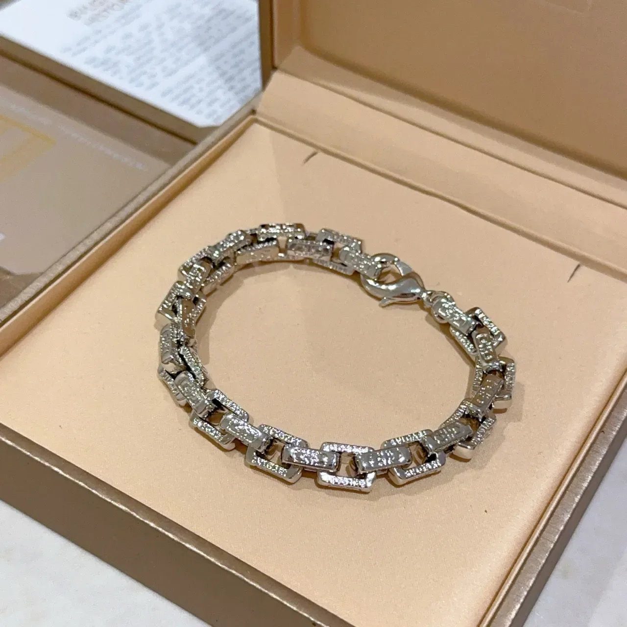 Bvlgari Pavé-Set Geometric Link Bracelet 5