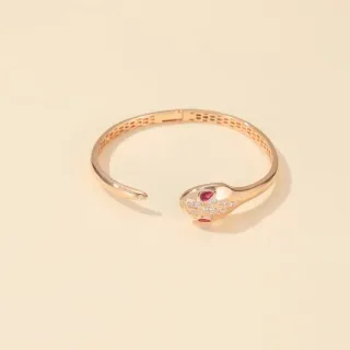 Bvlgari Serpenti रोज़गोल्ड रूबी और हीरा कंगन
