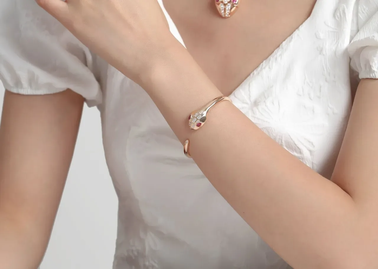 Bvlgari Serpenti Rose Gold Ruby and Diamond Bracelet 3