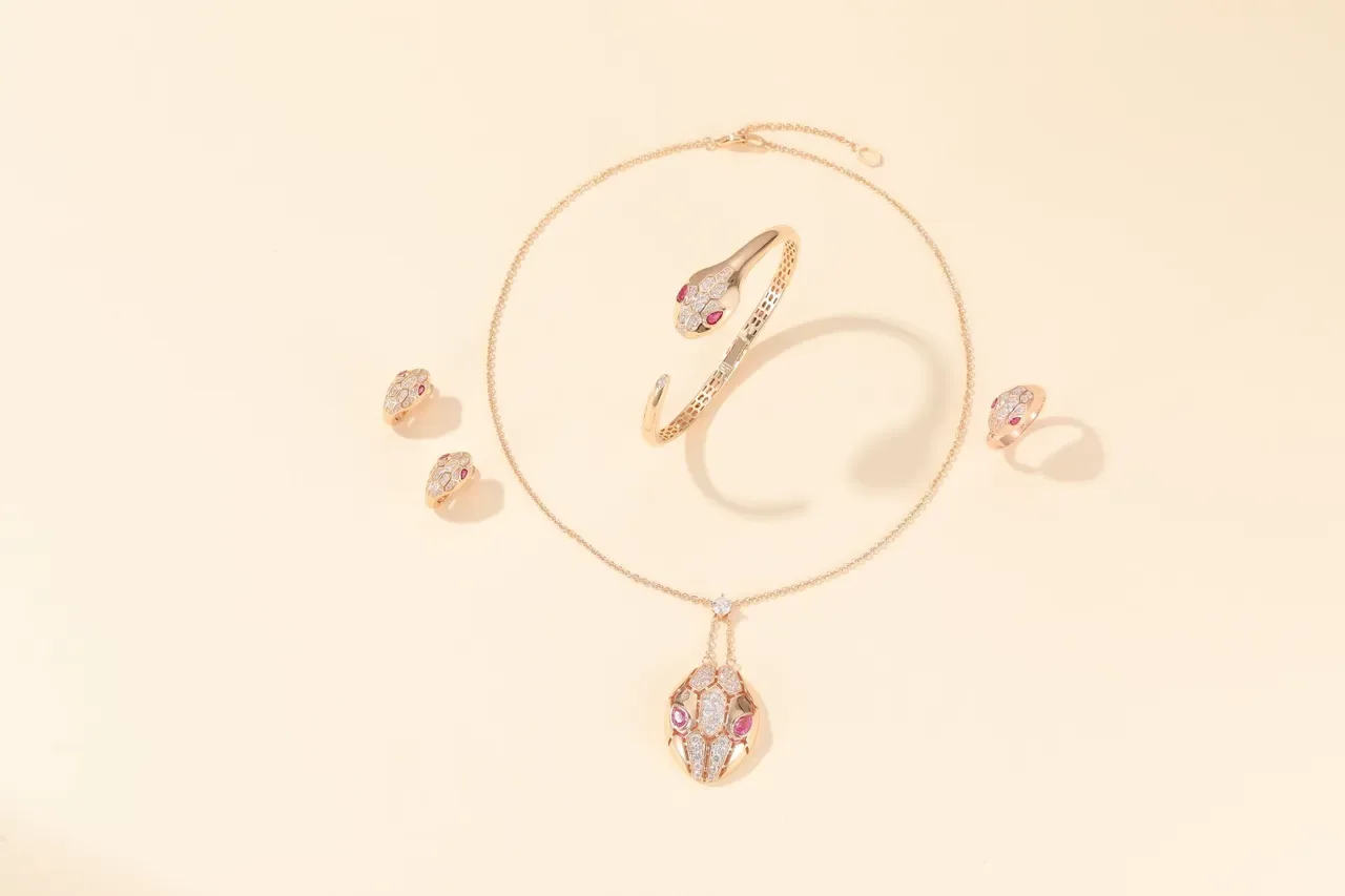 Bvlgari Serpenti Rose Gold Ruby and Diamond Bracelet 4