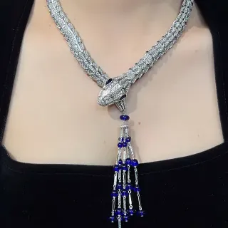 Bvlgari Serpenti Tassel Sapphire and Diamond Necklace