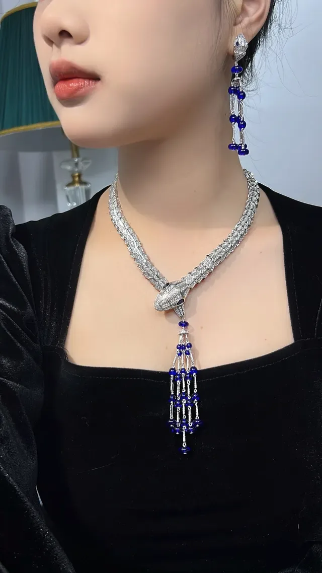 Bvlgari Serpenti Tassel Sapphire and Diamond Necklace 3