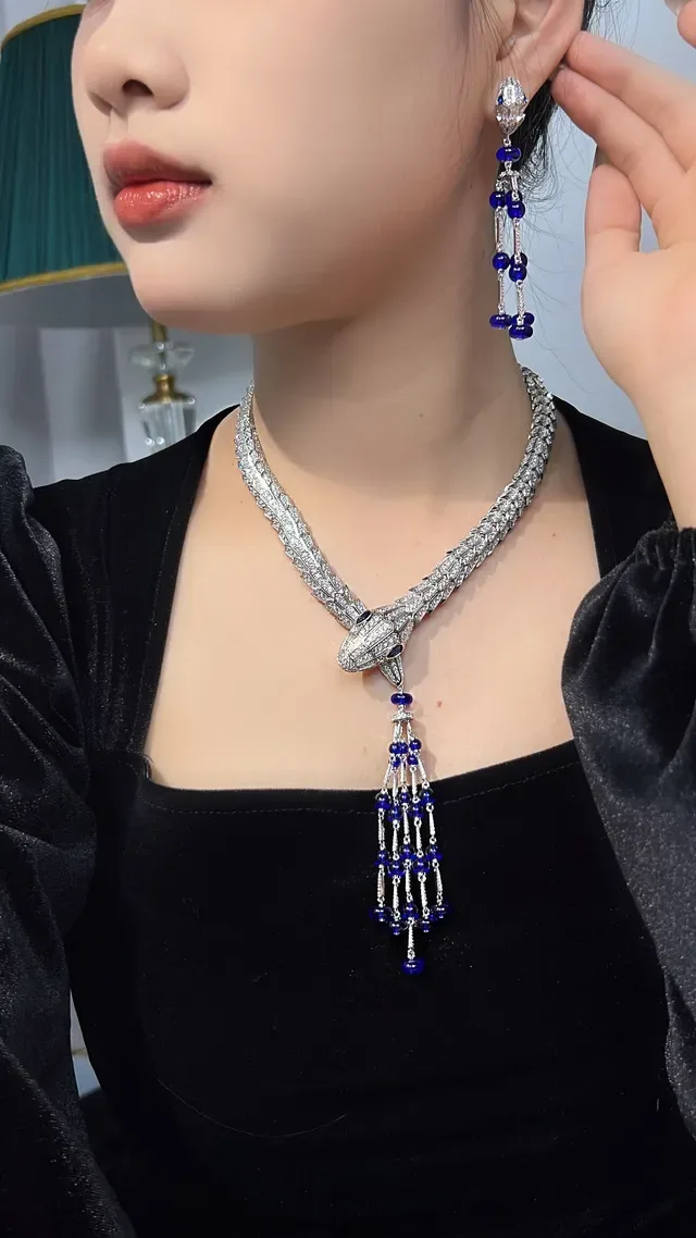 Bvlgari Serpenti Tassel Sapphire and Diamond Necklace 4