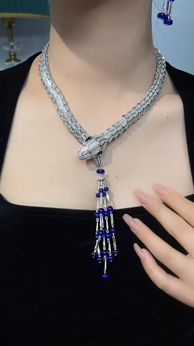 Bvlgari Serpenti Tassel Sapphire and Diamond Necklace 5