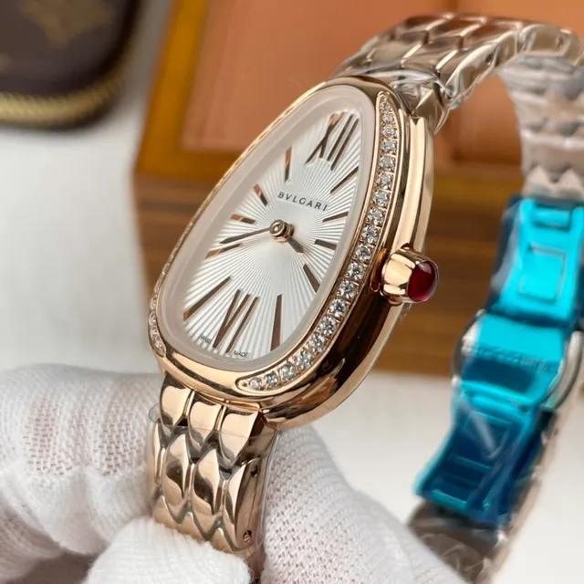 Bvlgari Serpenti Teardrop Diamond Bezel Rose Gold Mechanical Watch 2
