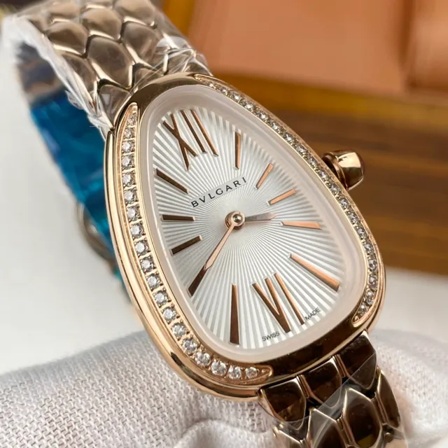 Bvlgari Serpenti Teardrop Diamond Bezel Rose Gold Mechanical Watch 4