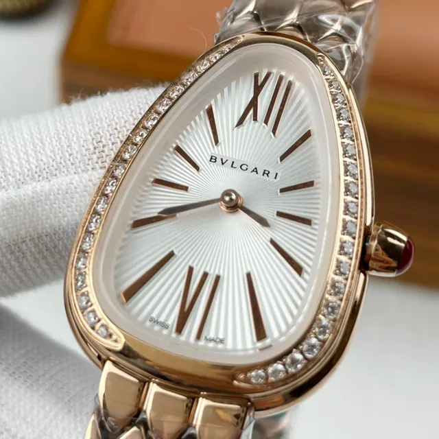 Bvlgari Serpenti Teardrop Diamond Bezel Rose Gold Mechanical Watch 6