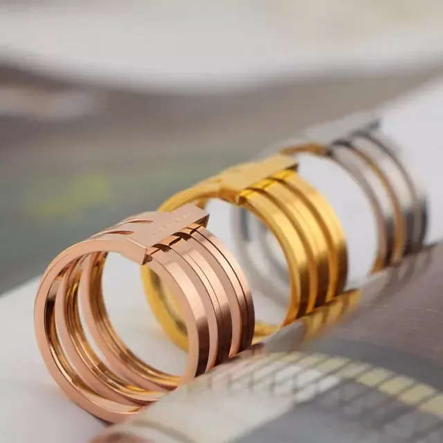 Calvin Klein Bague Multi-Bande Or Rose Gravée 4
