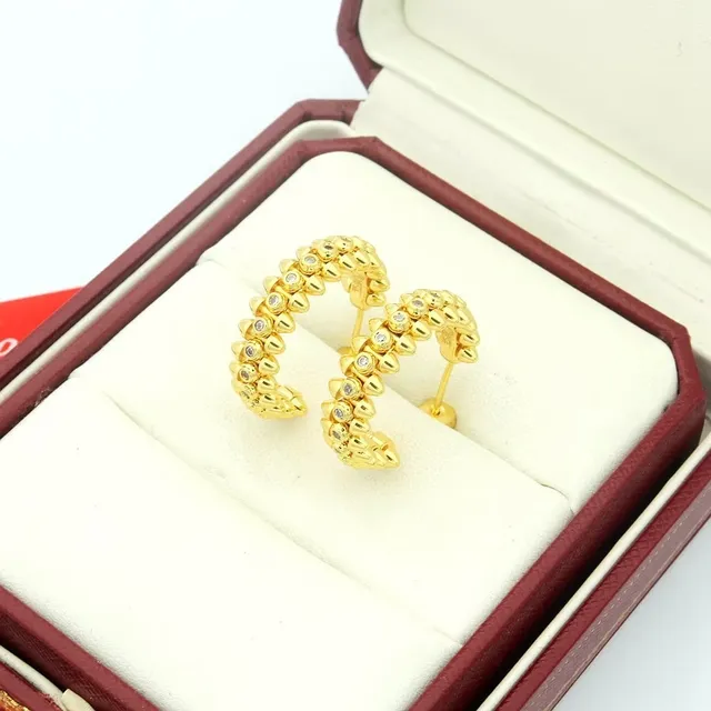 Cartier أقراط ذهب فضة بإعداد جواهر مرصعة وخرز 2