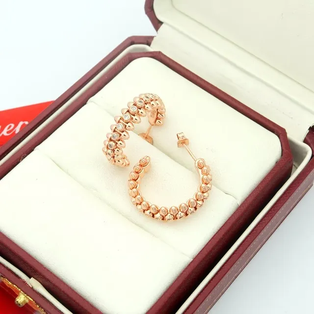 Cartier أقراط ذهب فضة بإعداد جواهر مرصعة وخرز 7