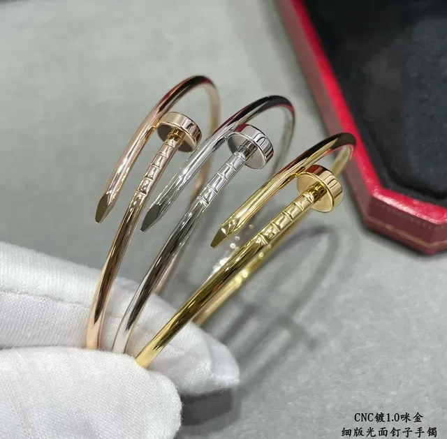 Cartier Juste un Clou نمط المسامير المصقولة سوار مفتوح 7