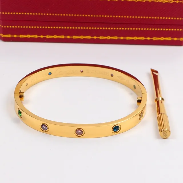 Cartier Love Bracelet brazaletes rígidos multicolores de gemas 3