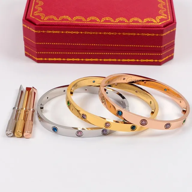 Cartier Love Bracelet brazaletes rígidos multicolores de gemas 5