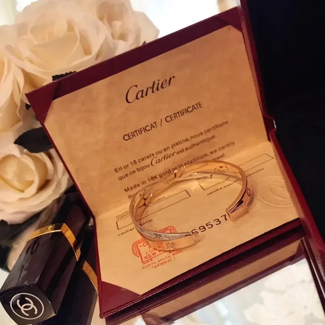Cartier Love Rose Gold Pavé Diamond Screw Motif Bracelet 8