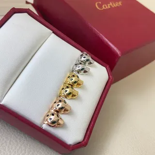 Cartier Panthère Gold Green Panther Head Motif Enamel Spot Detailing Bracelet