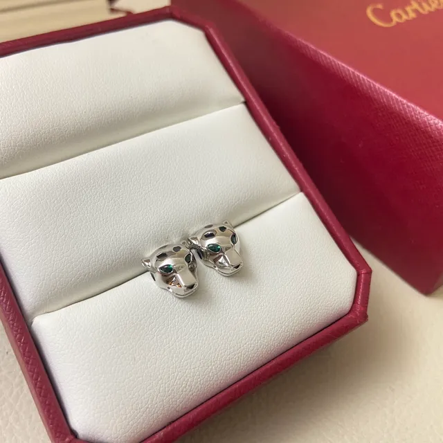 Cartier Panthère 金绿色 豹头图案 搪瓷点缀 手链 5
