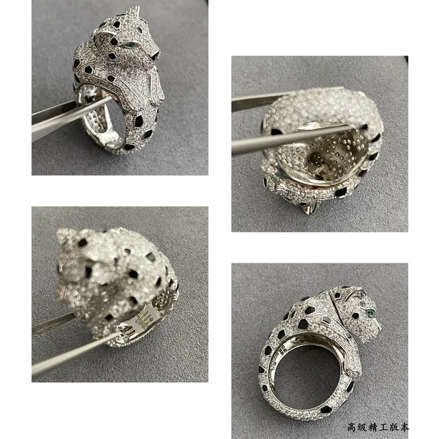 Cartier Panthère Pavé Diamond Onyx Emerald Panther anillo 2