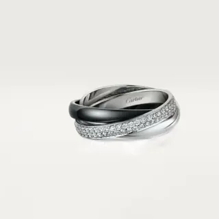 خاتم Cartier Trinity Pavé الماس والمينا الأسود