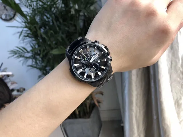 Casio EDIFICE क्रोनोग्राफ विश्व समय काला खेल वॉच 2