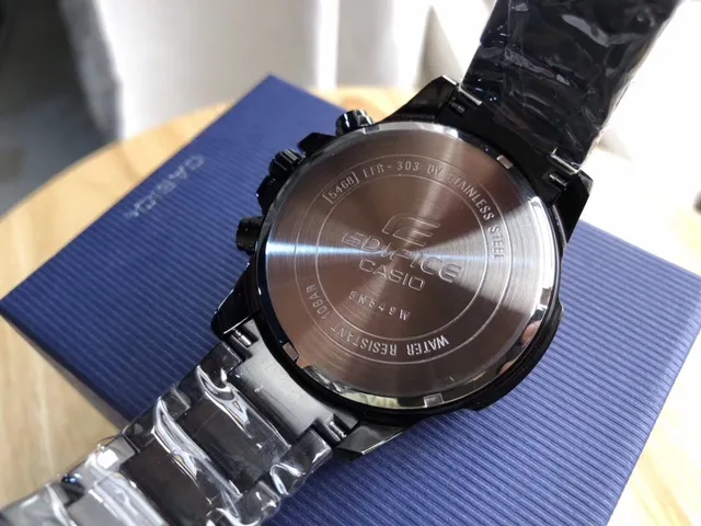 Casio EDIFICE क्रोनोग्राफ विश्व समय काला खेल वॉच 3