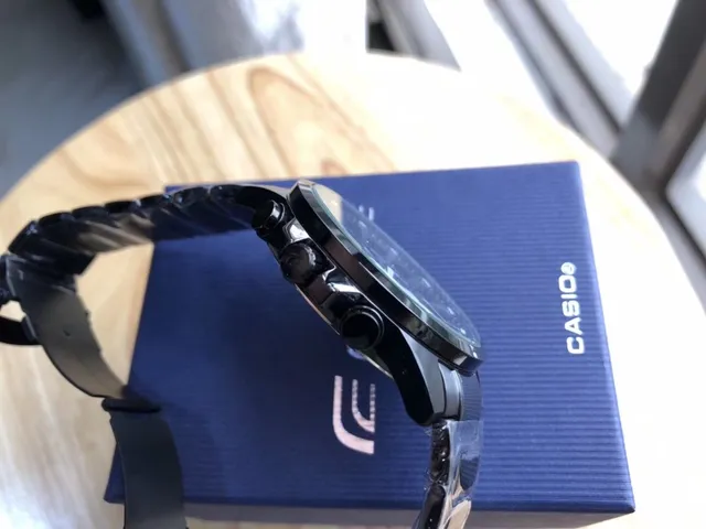 Casio EDIFICE क्रोनोग्राफ विश्व समय काला खेल वॉच 7