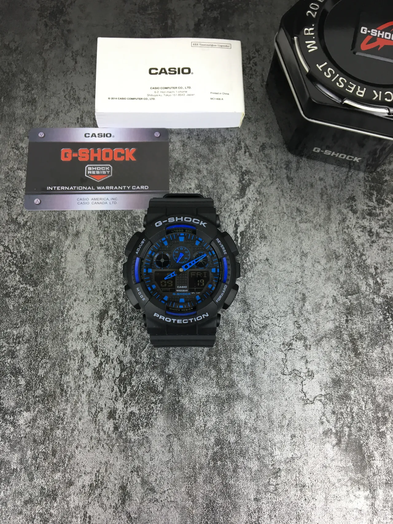 Casio G-Shock GA-100 Black and Blue Sports Watch 3