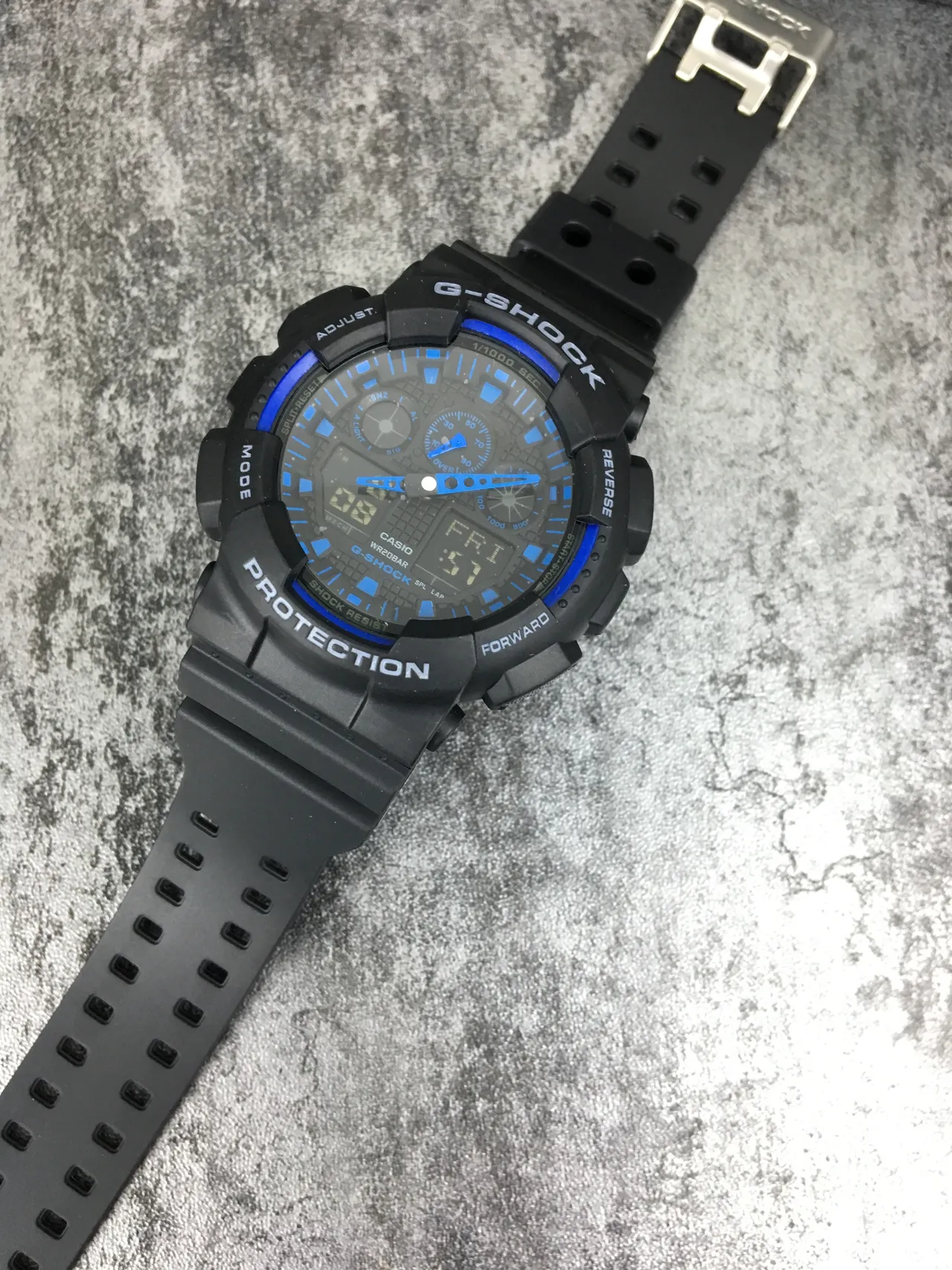 Casio G-Shock GA-100 Black and Blue Sports Watch 6