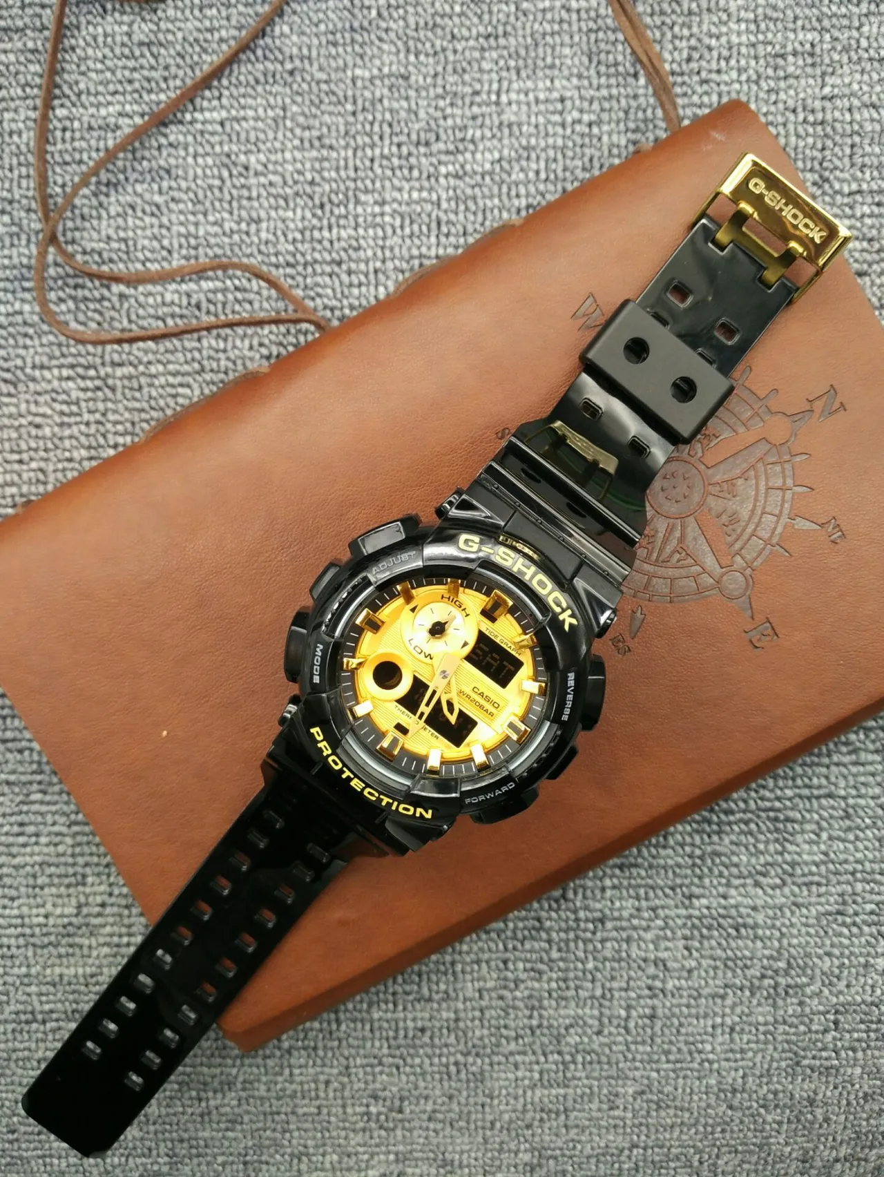 Casio G-Shock GA-100 काले और पीले एनालॉग-डिजिटल स्पोर्ट्स वॉच 9