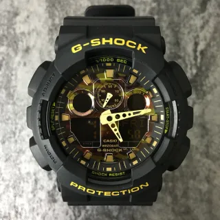 Casio G-Shock GA-100 黑色和黄色 运动手表