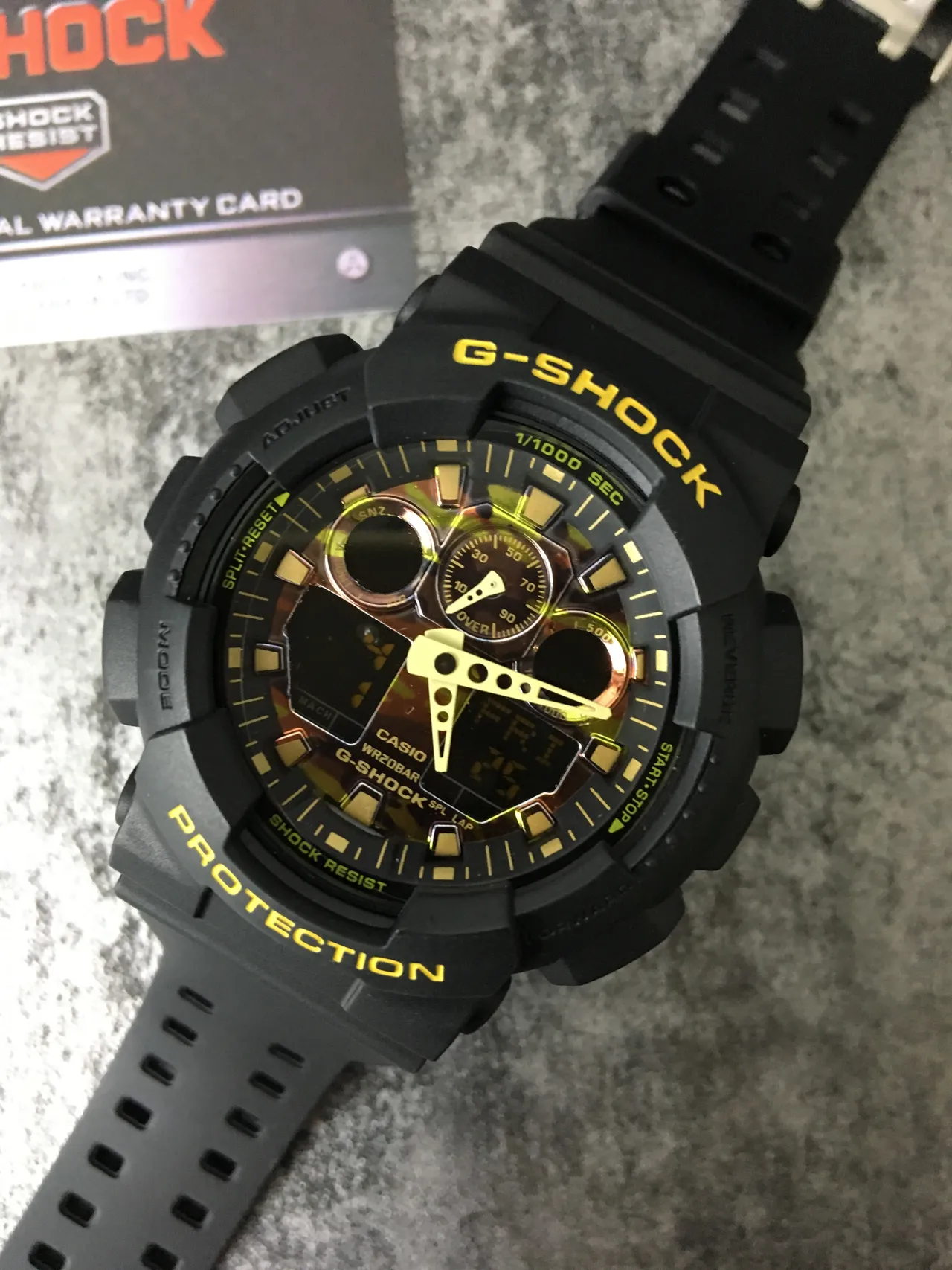 Casio G-Shock GA-100 Preto e Amarelo Relógio Esportivo 5