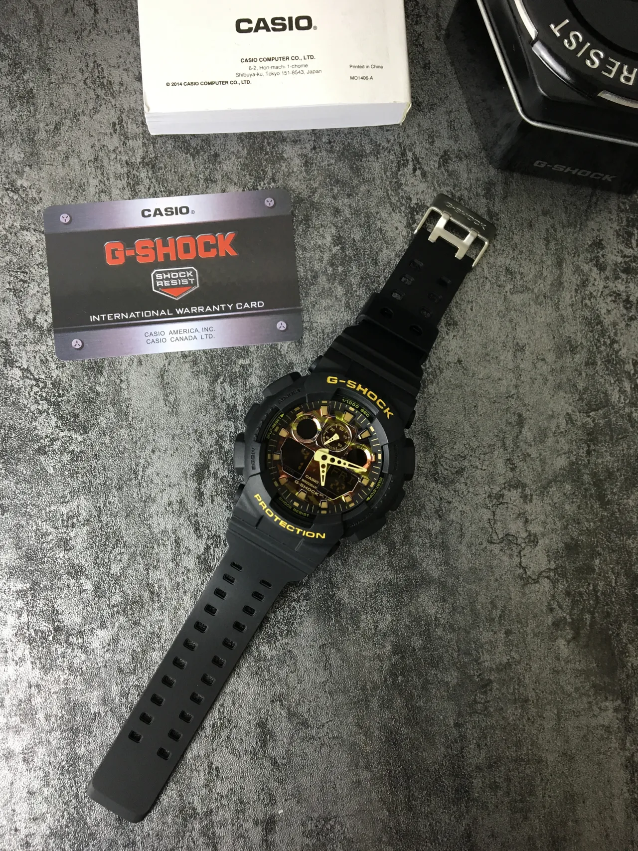 Casio G-Shock GA-100 Preto e Amarelo Relógio Esportivo 6