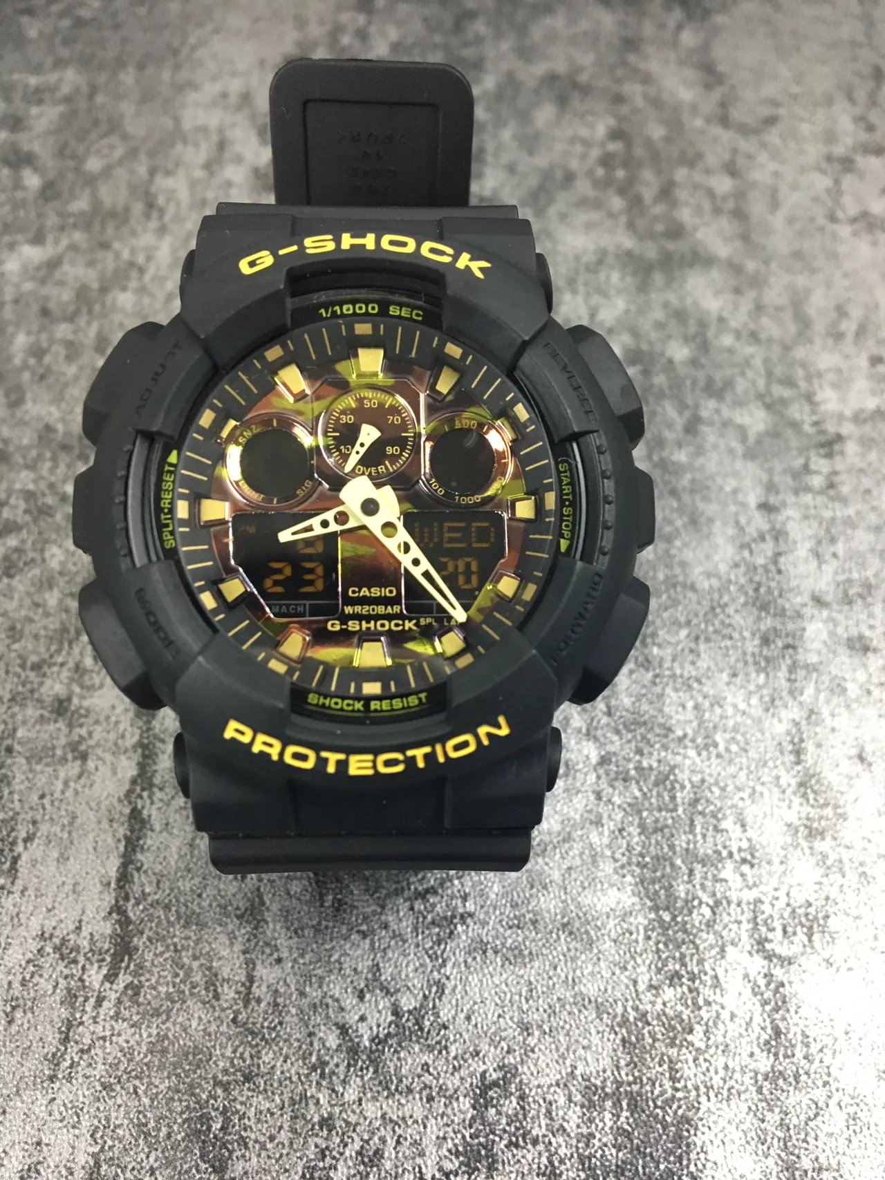 Casio G-Shock GA-100 Preto e Amarelo Relógio Esportivo 8