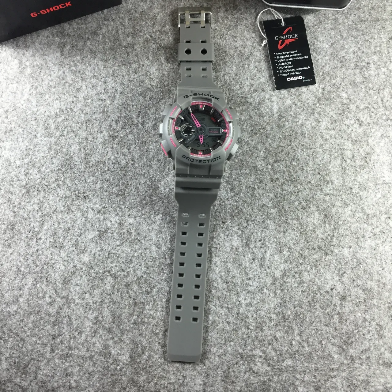 Casio G-Shock GA-100 رمادي و وردي ساعة رياضية 18