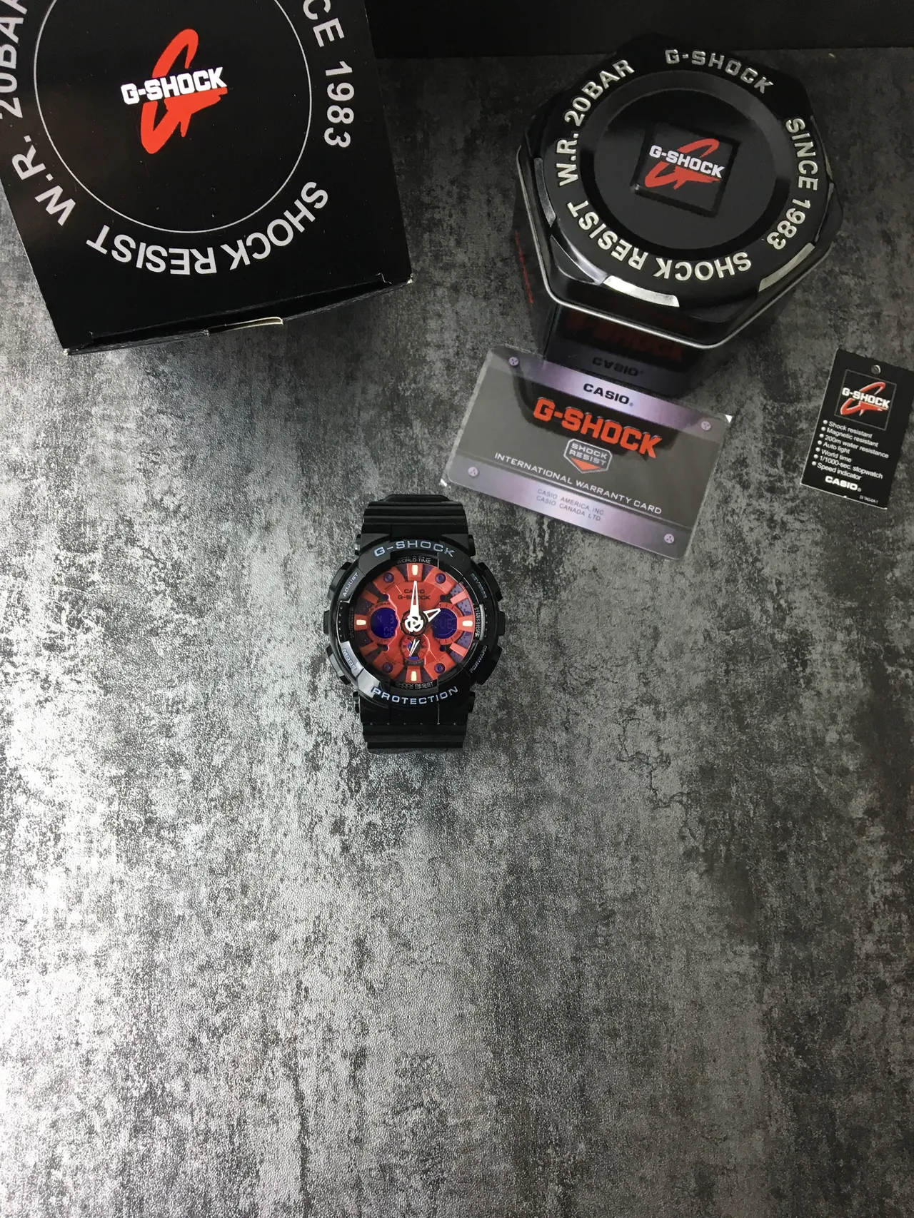 कासियो G-Shock GA-100 लाल नारंगी काला स्पोर्ट्स वॉच 2