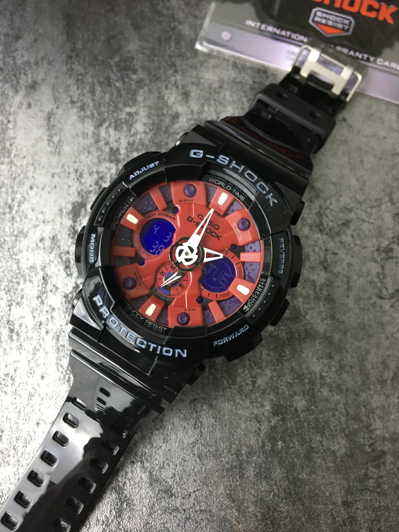 कासियो G-Shock GA-100 लाल नारंगी काला स्पोर्ट्स वॉच 5
