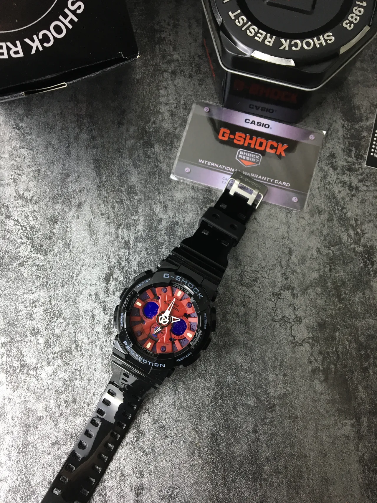 कासियो G-Shock GA-100 लाल नारंगी काला स्पोर्ट्स वॉच 6