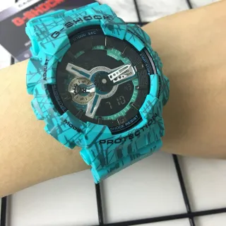 Casio G-Shock GA-110 Turquoise Camo Sports Watch