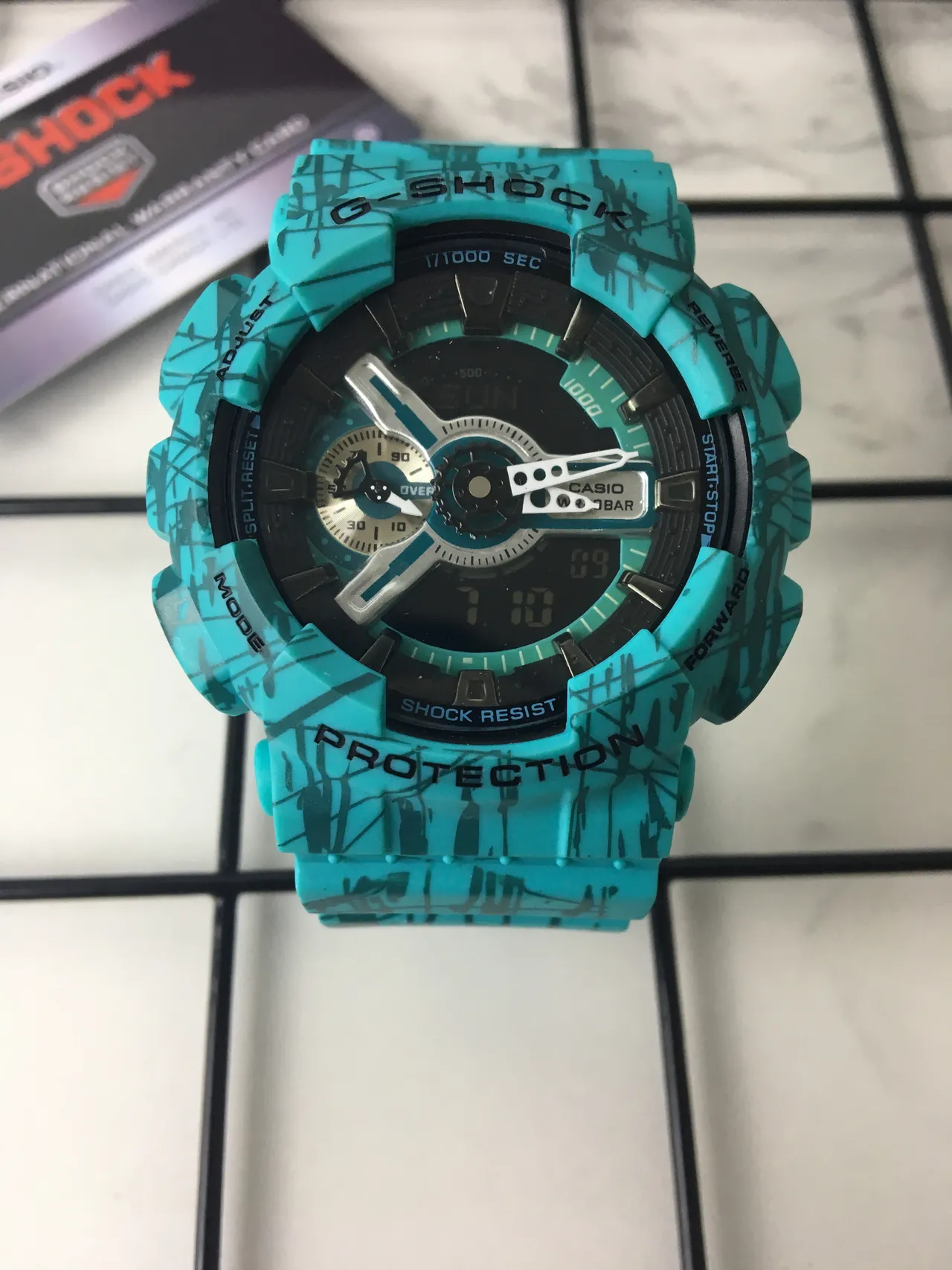 Casio G-Shock GA-110 Turquoise Camo Sports Watch 3