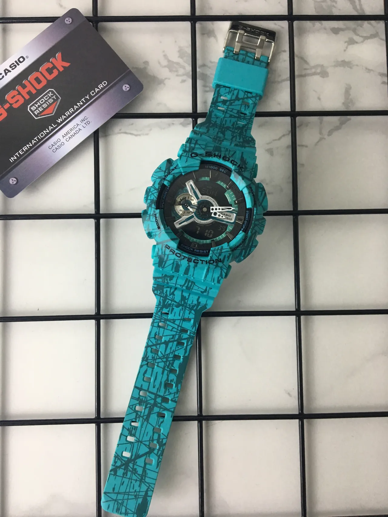 Casio G-Shock GA-110 Turquoise Camo Sports Watch 6