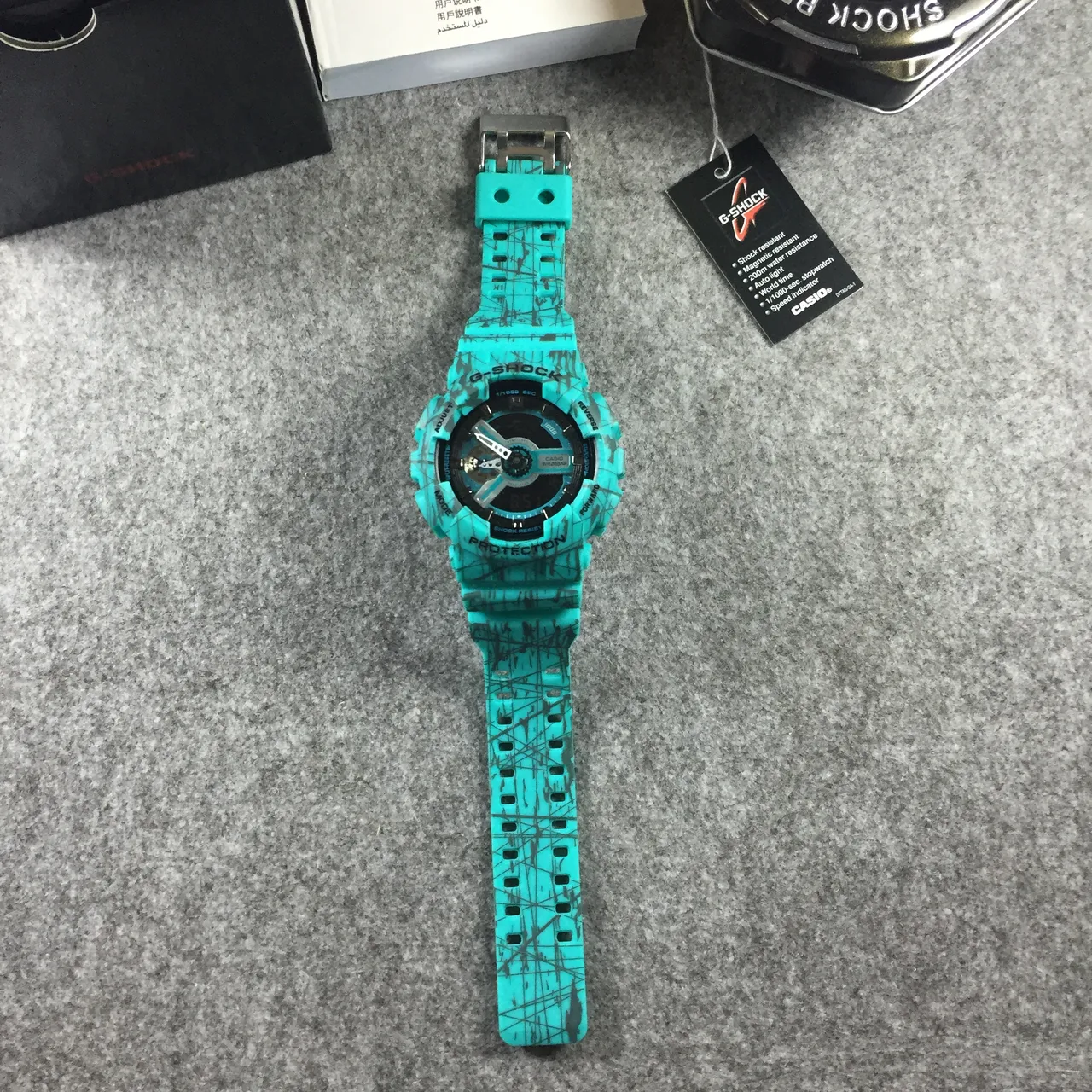 Casio G-Shock GA-110 Turquoise Camo Sports Watch 7