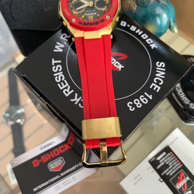 Casio G-Shock GA-2100 Multi Band 6 Red and Gold Sports Watch 2