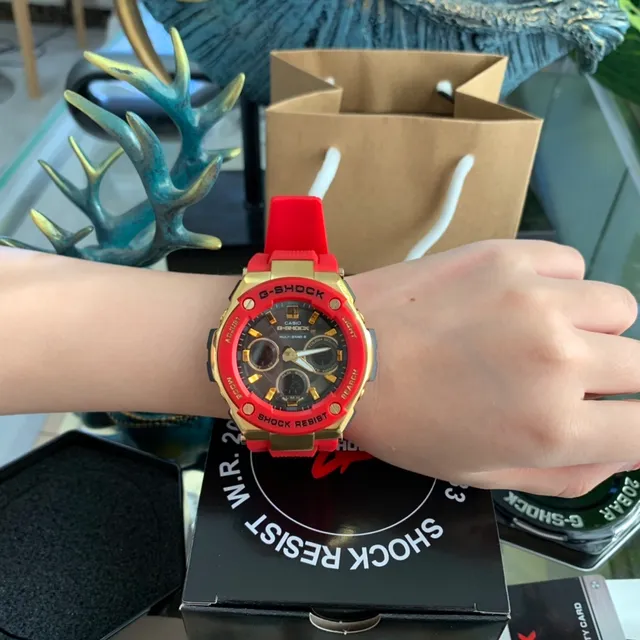 Casio G-Shock GA-2100 Multi Band 6 Red and Gold Sports Watch 5