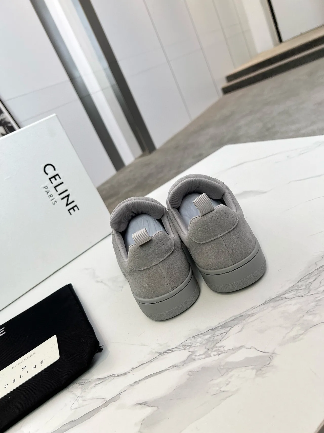 Celine CT-01 ধূসর সুয়েড লাইফস্টাইল স্নিকার 7
